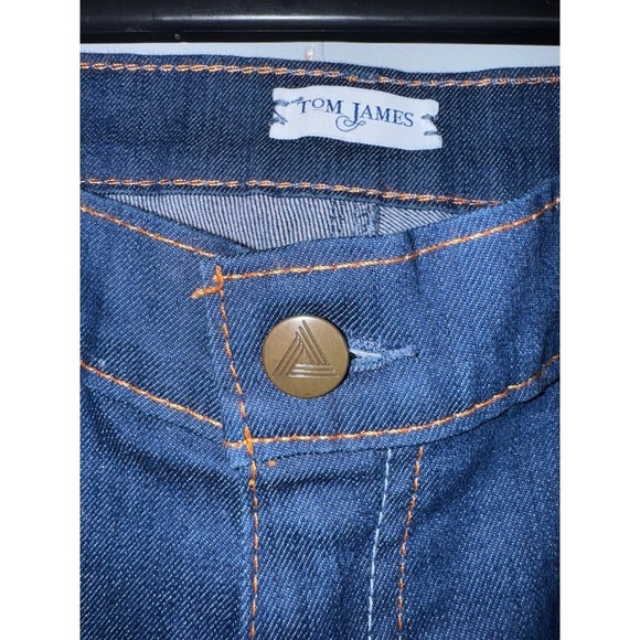 Tom James Blue Delta men's medium wash custom jeans contrast stitching 32" X 33" - Picture 5 of 9